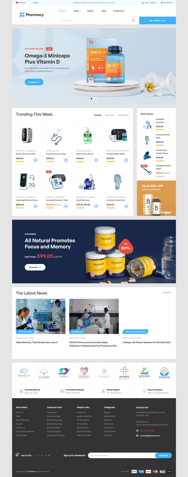 WordPress шаблон ThemeForest Pharmacy