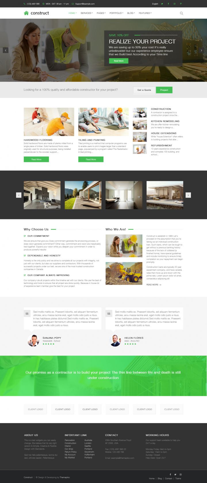 WordPress шаблон ThemeForest Piko-construct