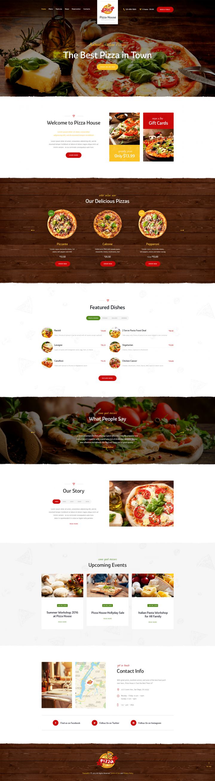 WordPress шаблон ThemeForest Pizza House