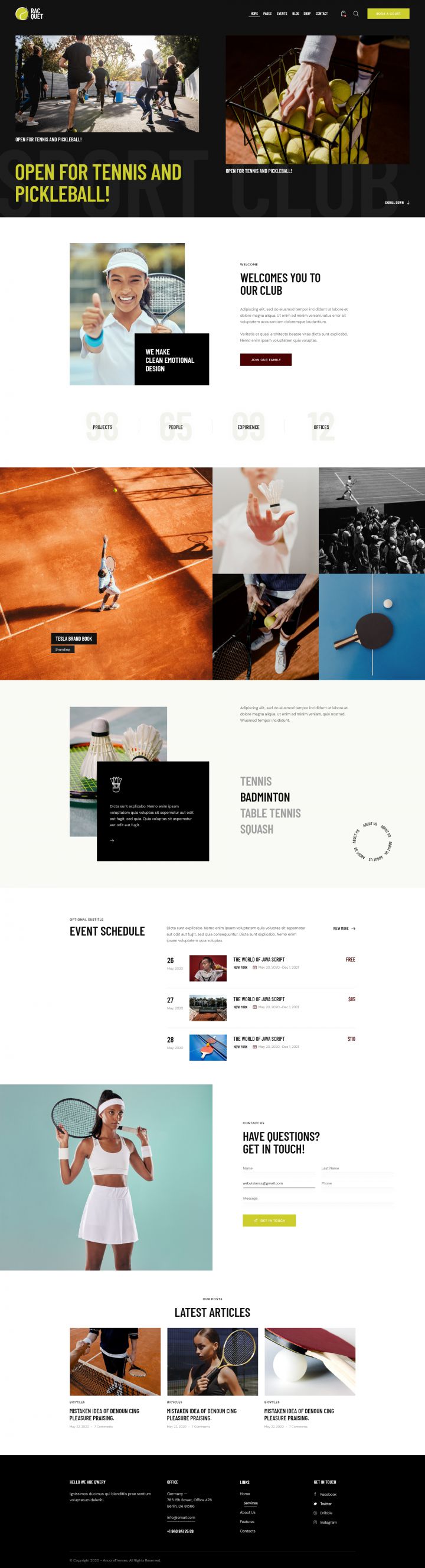 WordPress шаблон ThemeForest Racquet