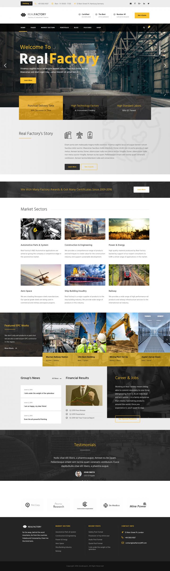 WordPress шаблон ThemeForest Real Factory