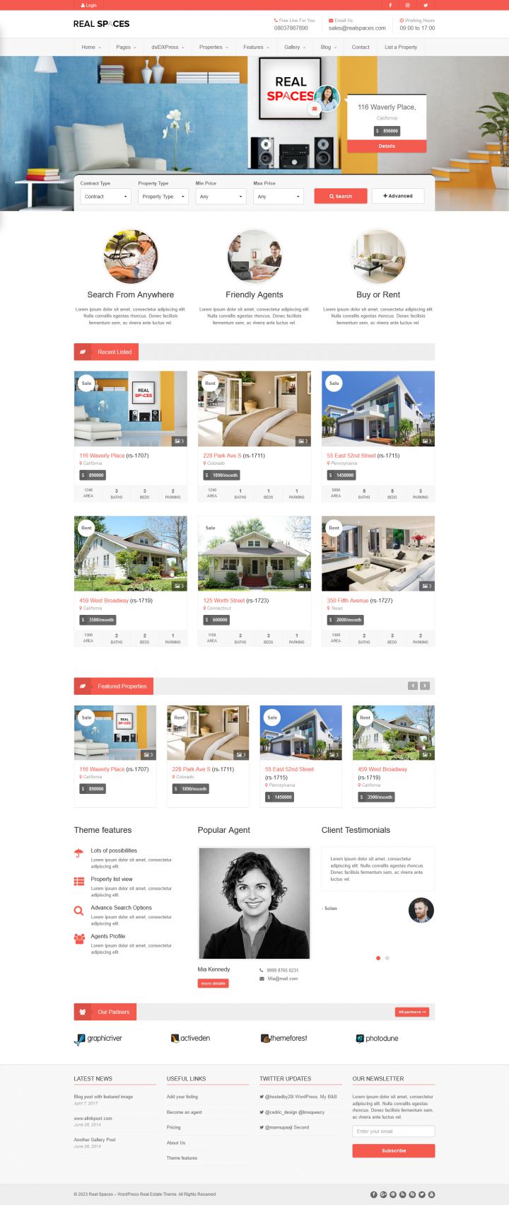 WordPress шаблон ThemeForest Real Spaces