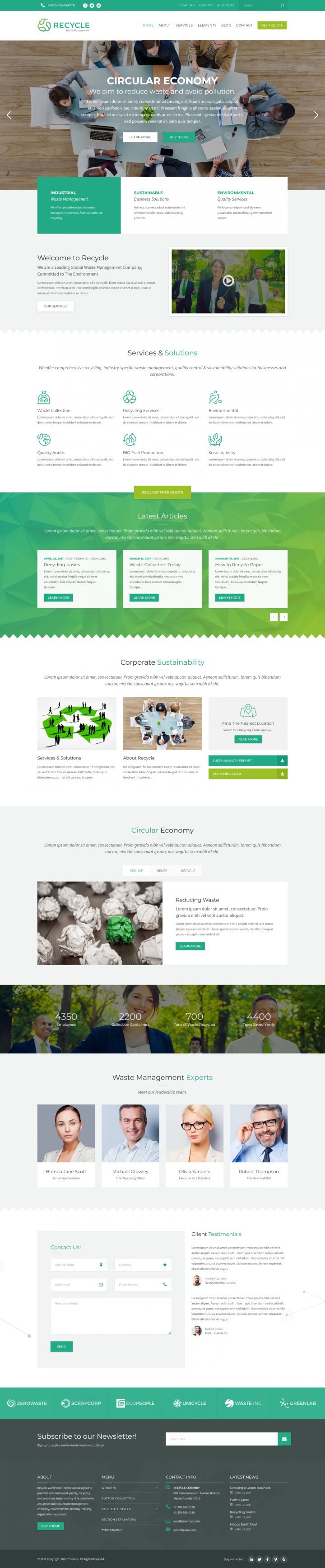 WordPress шаблон ThemeForest Recycle