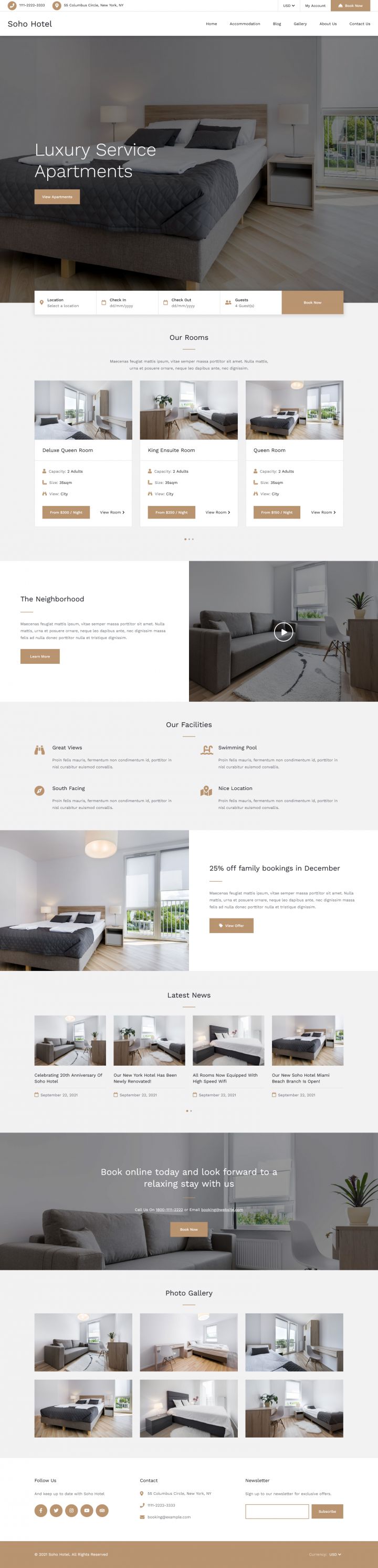 WordPress шаблон ThemeForest Soho Hotel