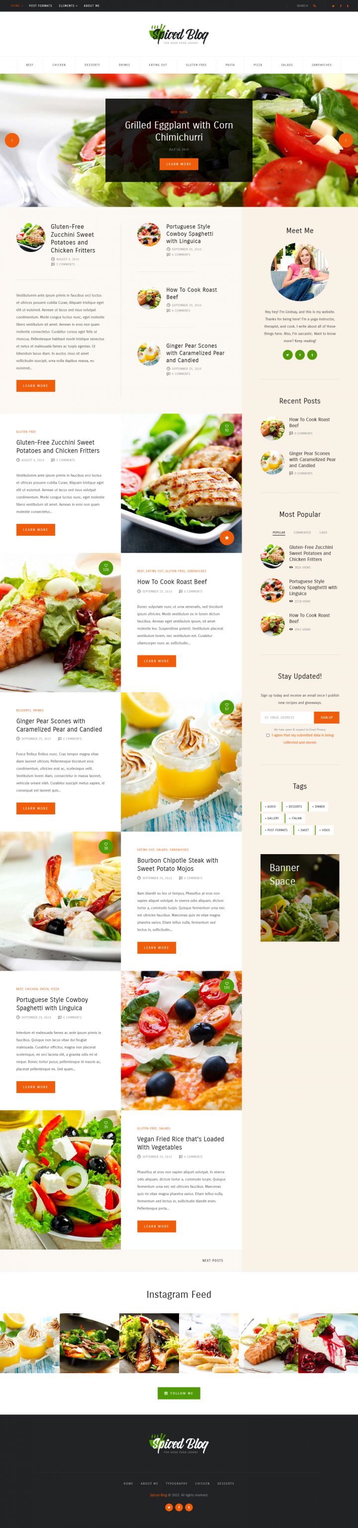 WordPress шаблон ThemeForest Spiced Blog