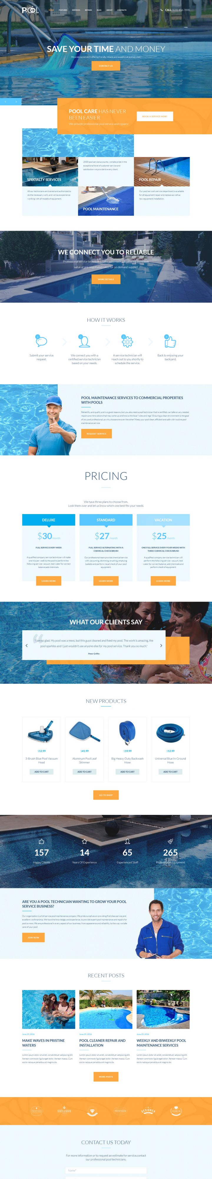 WordPress шаблон ThemeForest Pool Services