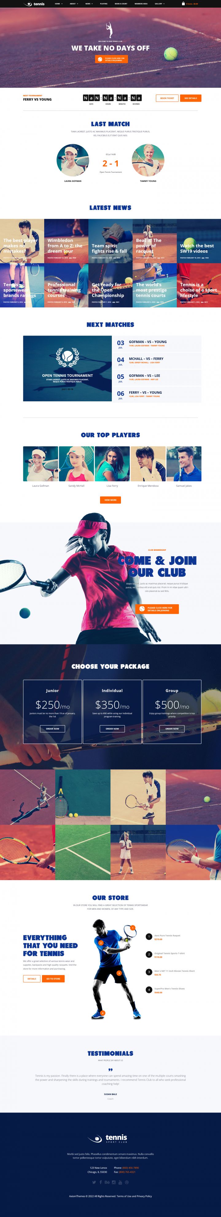 WordPress шаблон ThemeForest Tennis