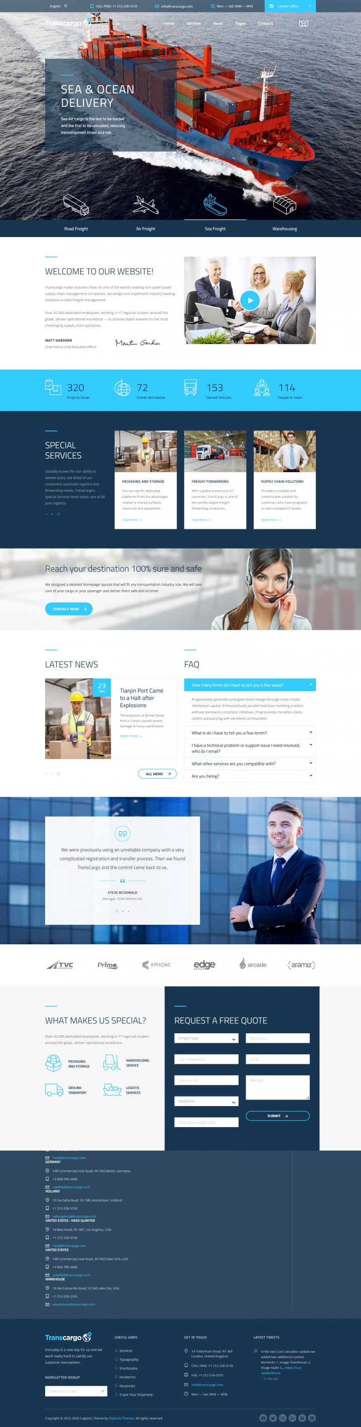 WordPress шаблон ThemeForest Transcargo