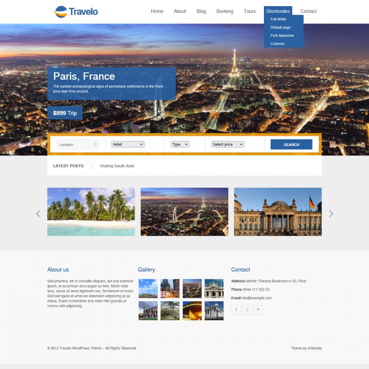 WordPress шаблон ThemeForest Travelo