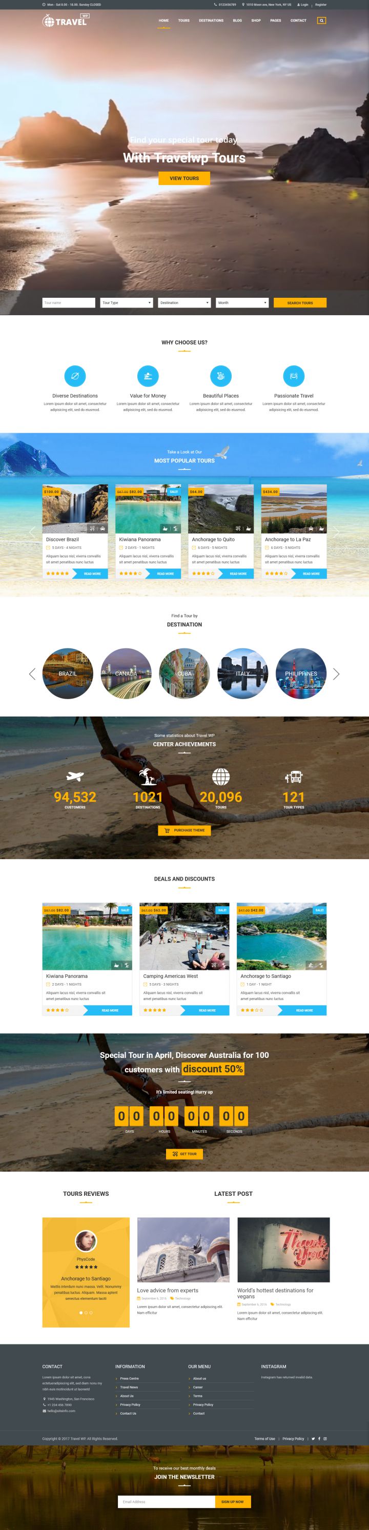 WordPress шаблон ThemeForest Travel WP