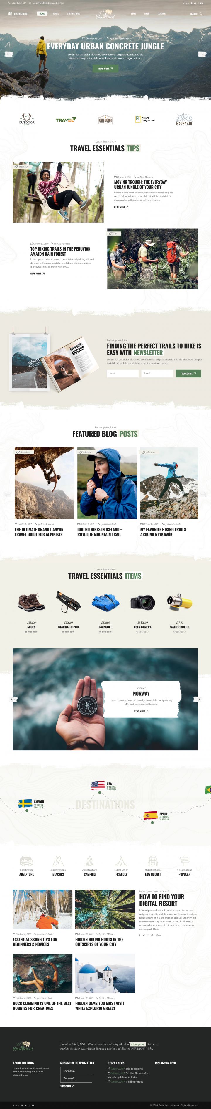 WordPress шаблон ThemeForest Wanderland