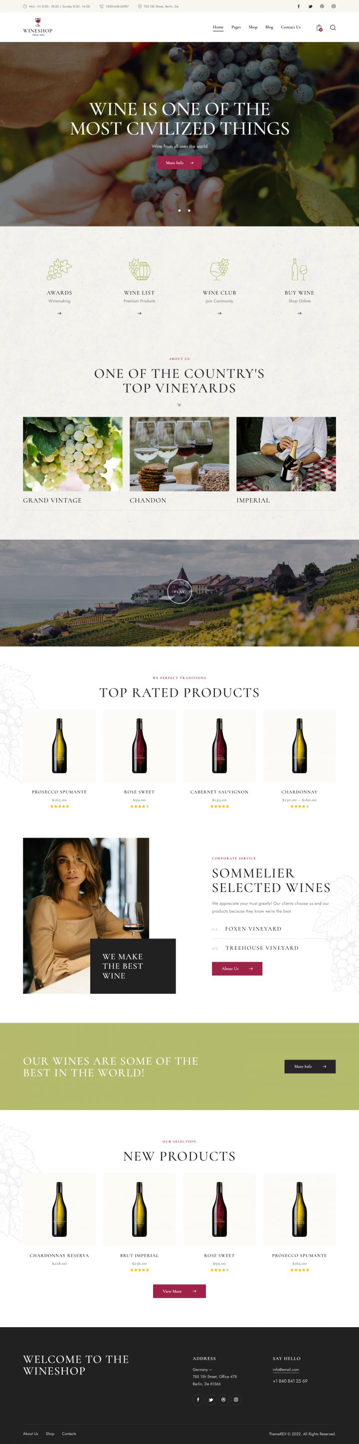 WordPress шаблон ThemeForest WineShop