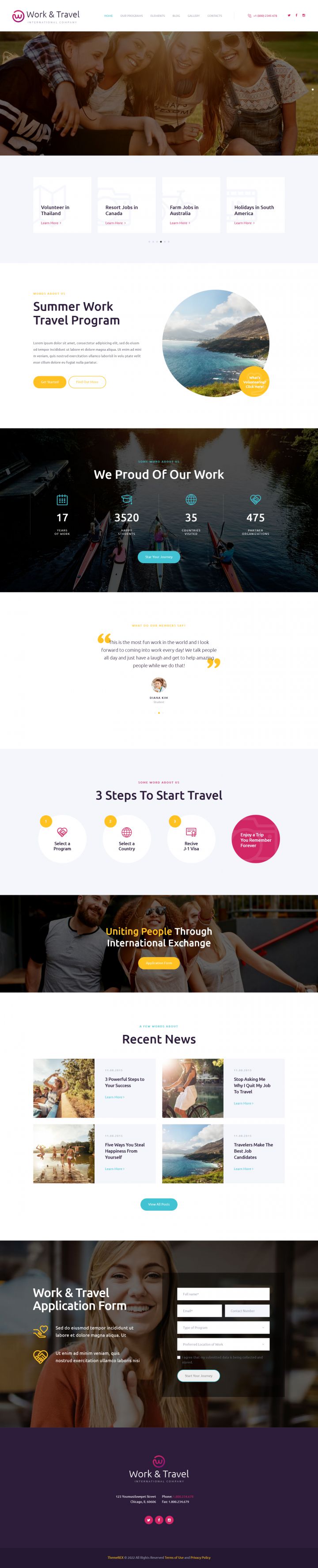 WordPress шаблон ThemeForest Work & Travel