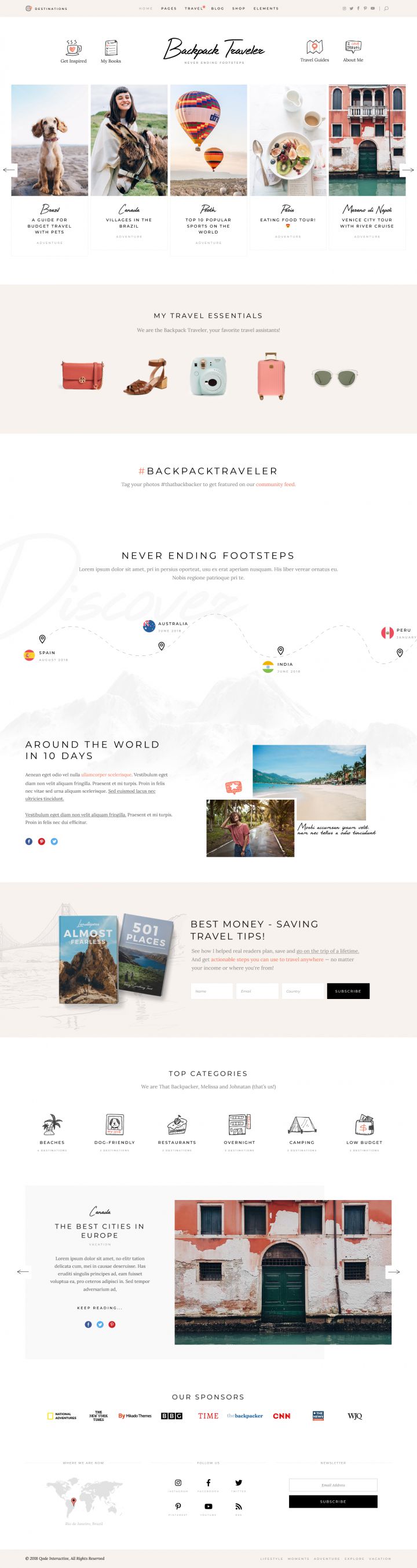 WordPress шаблон ThemeForest Backpack Traveler