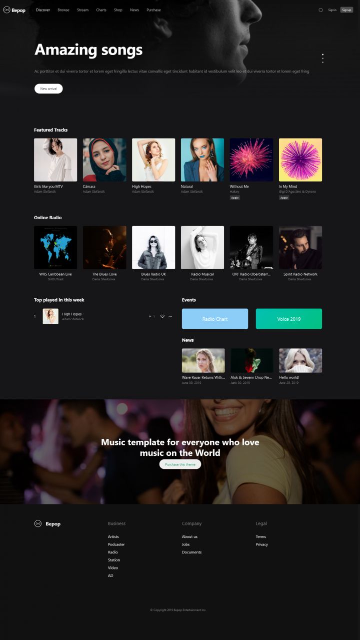 WordPress шаблон ThemeForest Bepop