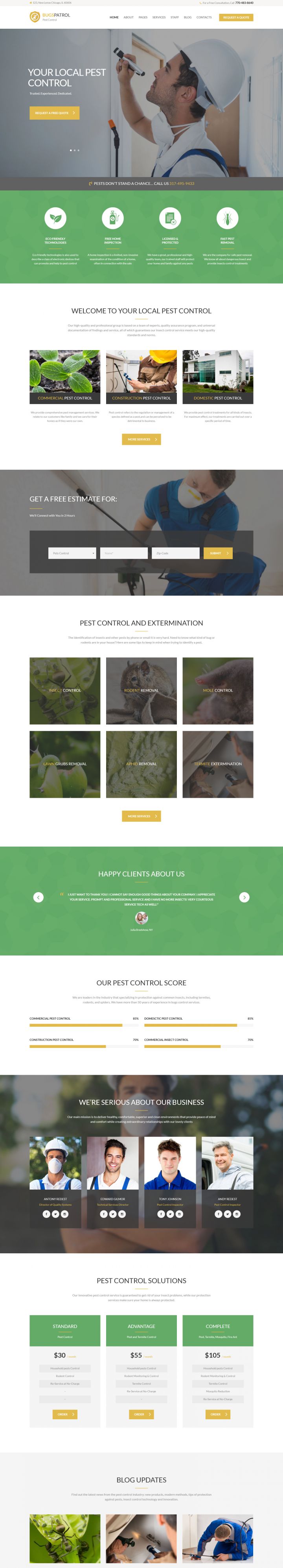 WordPress шаблон ThemeForest BugsPatrol