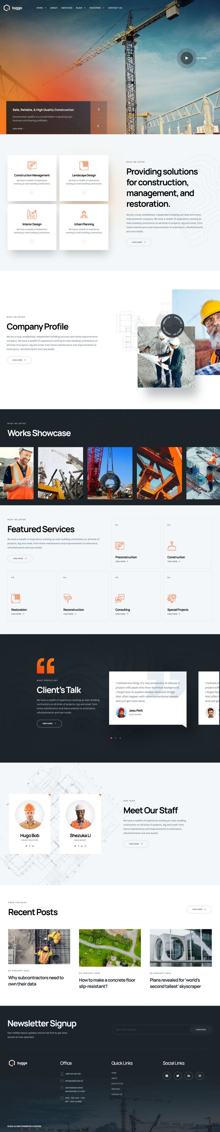 WordPress шаблон ThemeForest Bygge