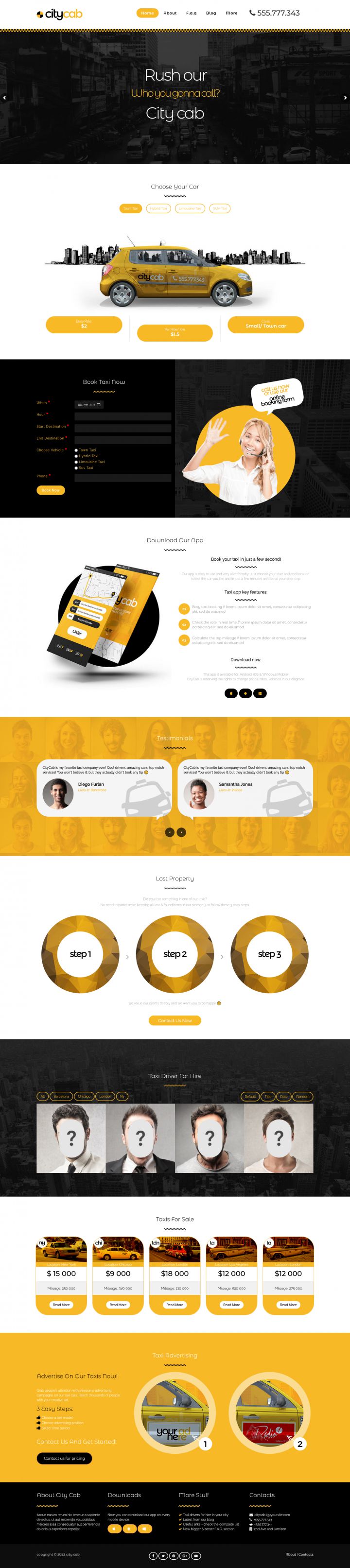 WordPress шаблон ThemeForest CityCab