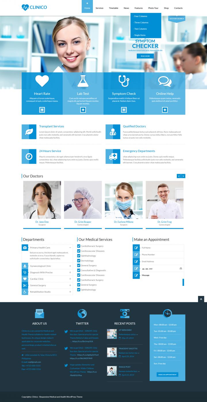 WordPress шаблон ThemeForest Clinico