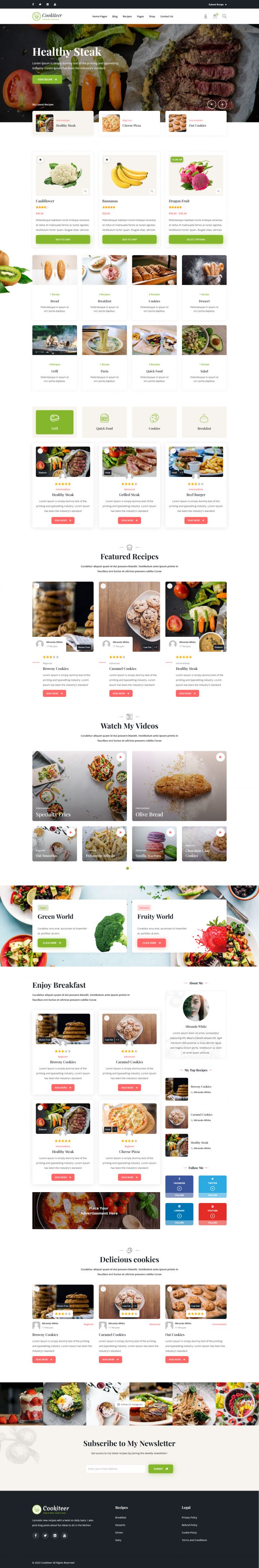 WordPress шаблон ThemeForest Cookiteer