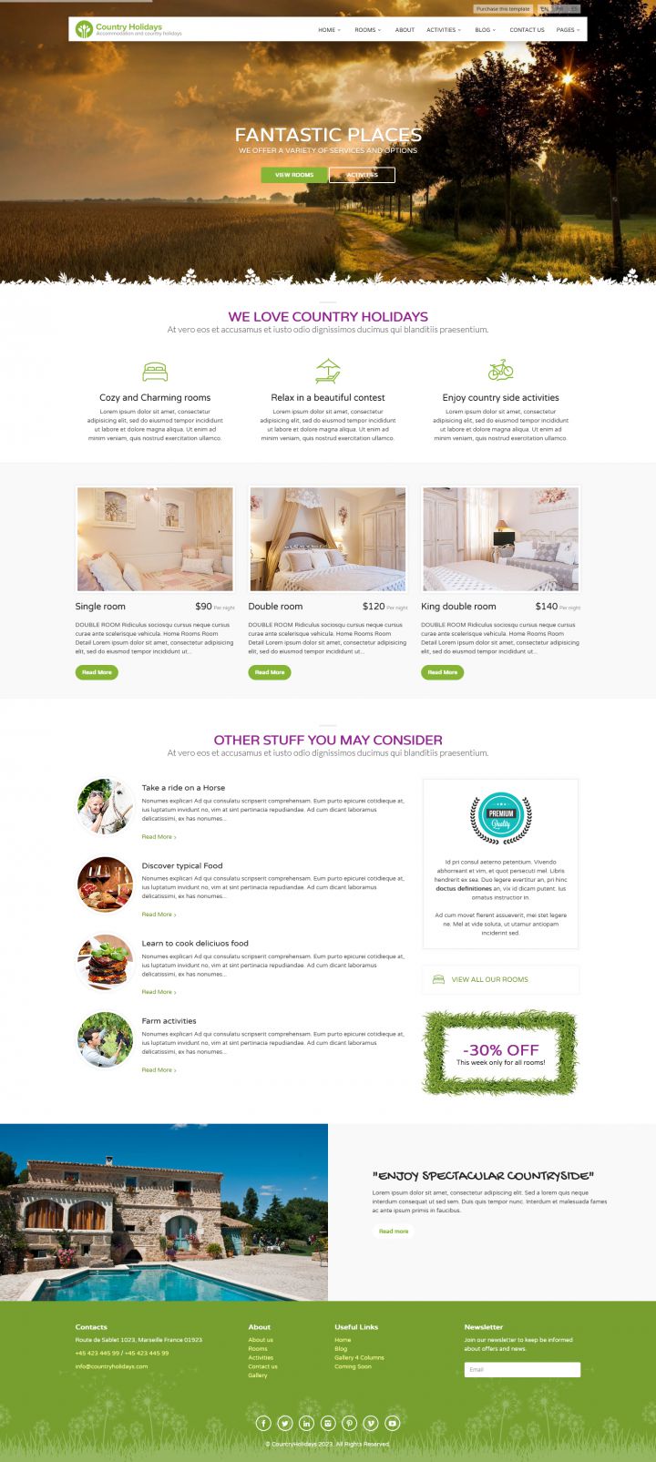 WordPress шаблон ThemeForest CountryHolidays