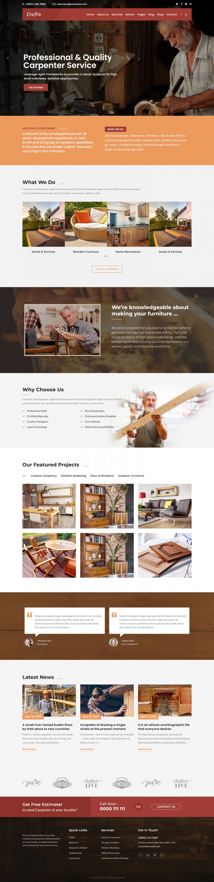 WordPress шаблон ThemeForest Craftio