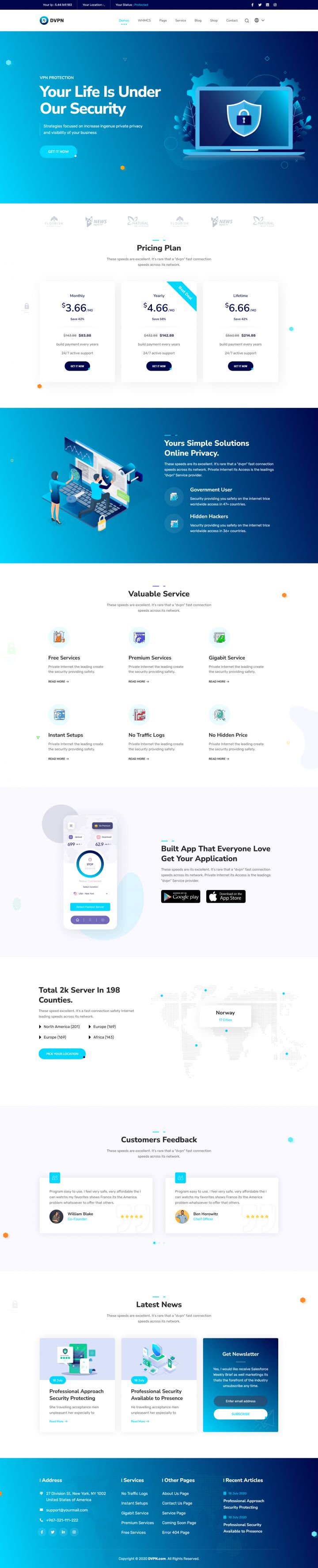 WordPress шаблон ThemeForest DVPN