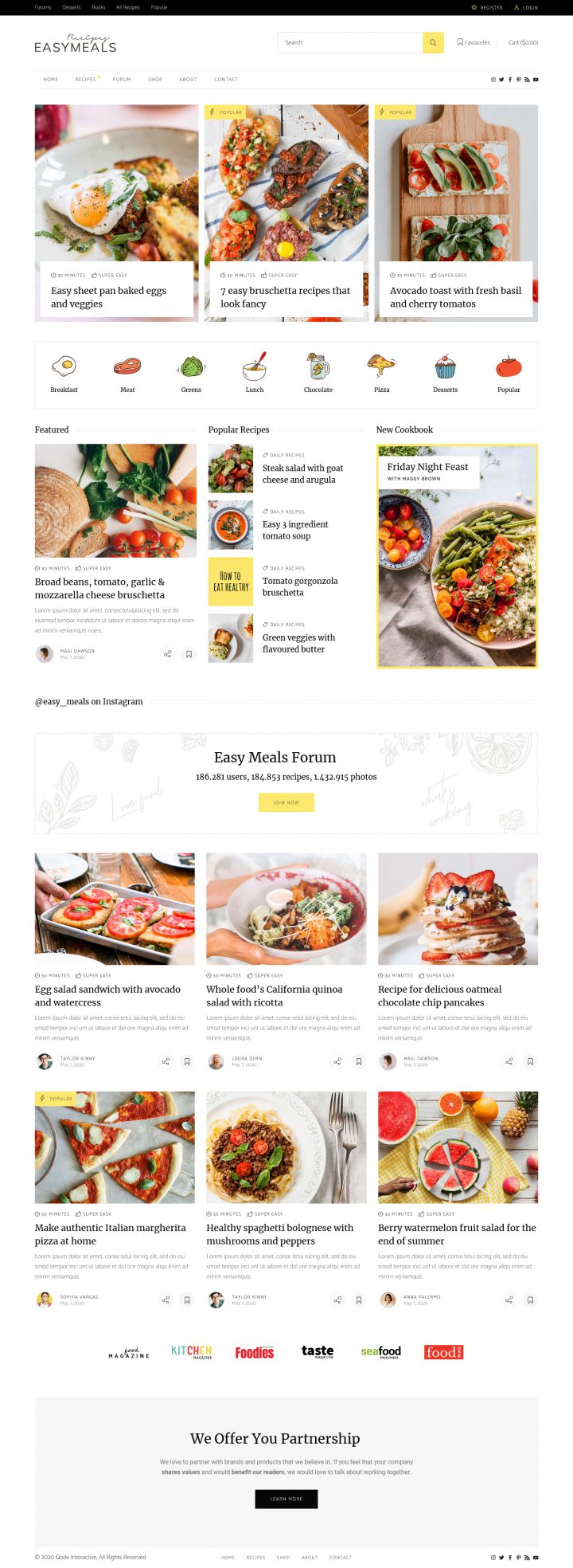 WordPress шаблон ThemeForest EasyMeals