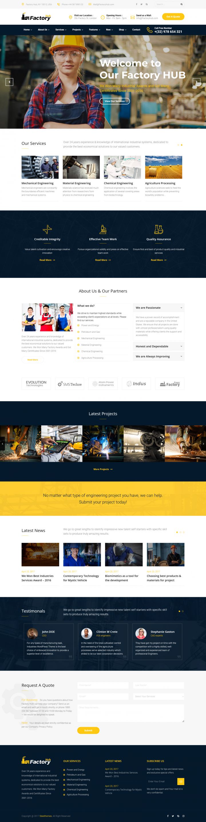 WordPress шаблон ThemeForest Factory HUB