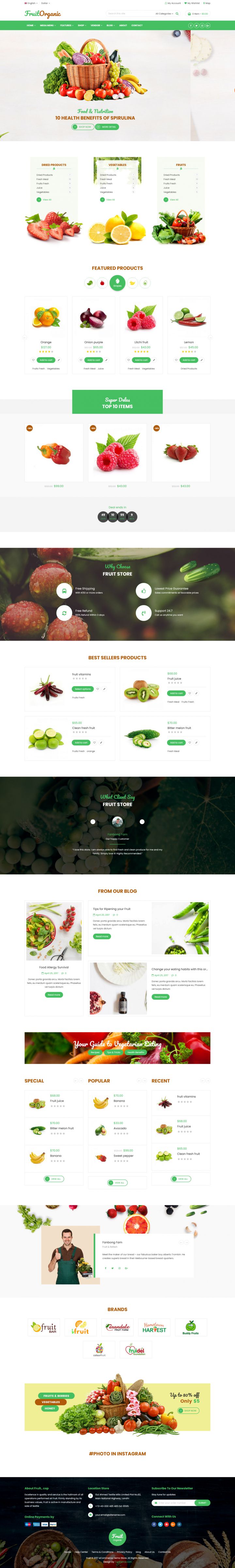 WordPress шаблон ThemeForest Food Fruit
