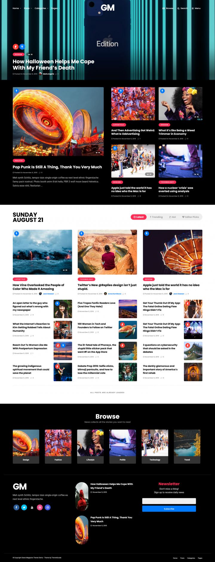 WordPress шаблон ThemeForest Grand Magazine