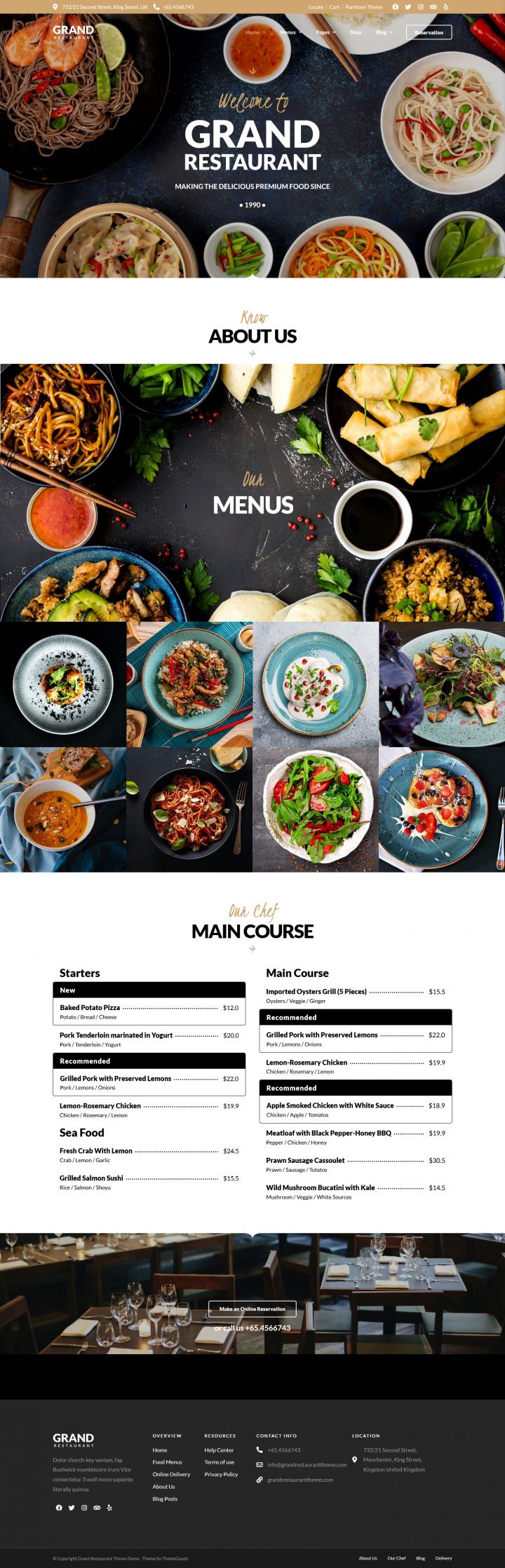 WordPress шаблон ThemeForest Grand Restaurant