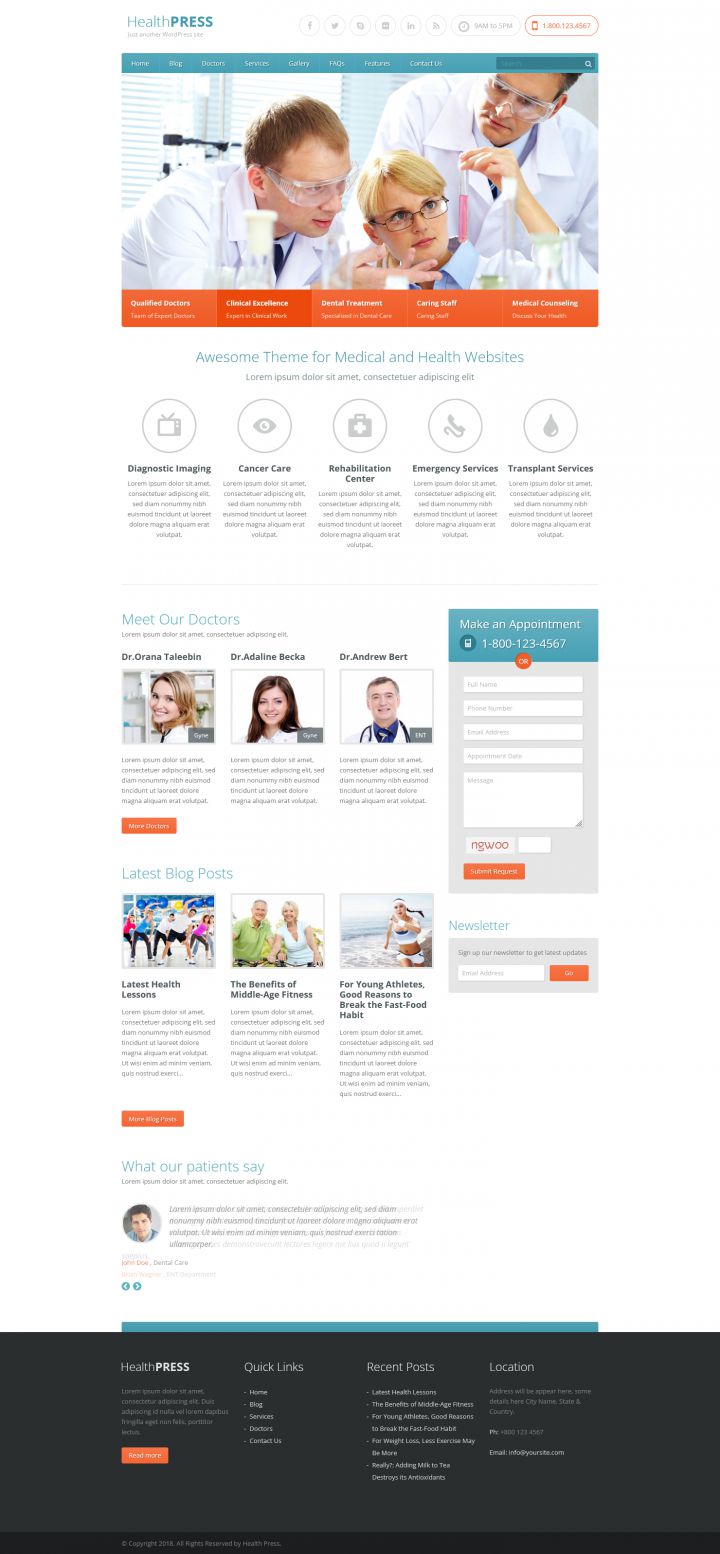 WordPress шаблон ThemeForest HealthPress