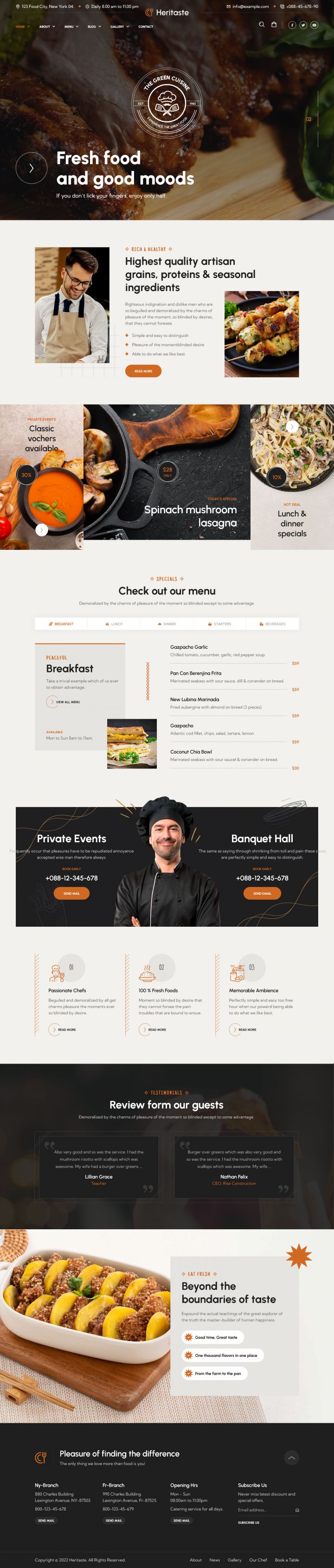 WordPress шаблон ThemeForest Heritaste