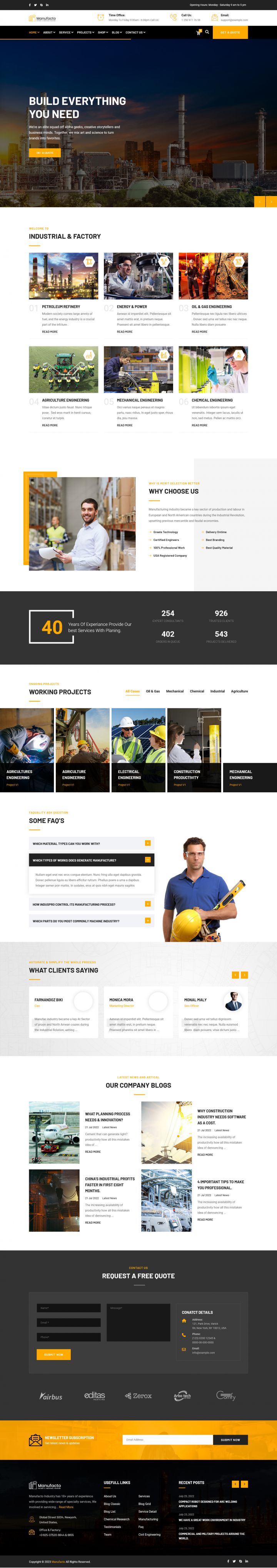 WordPress шаблон ThemeForest Manufacto