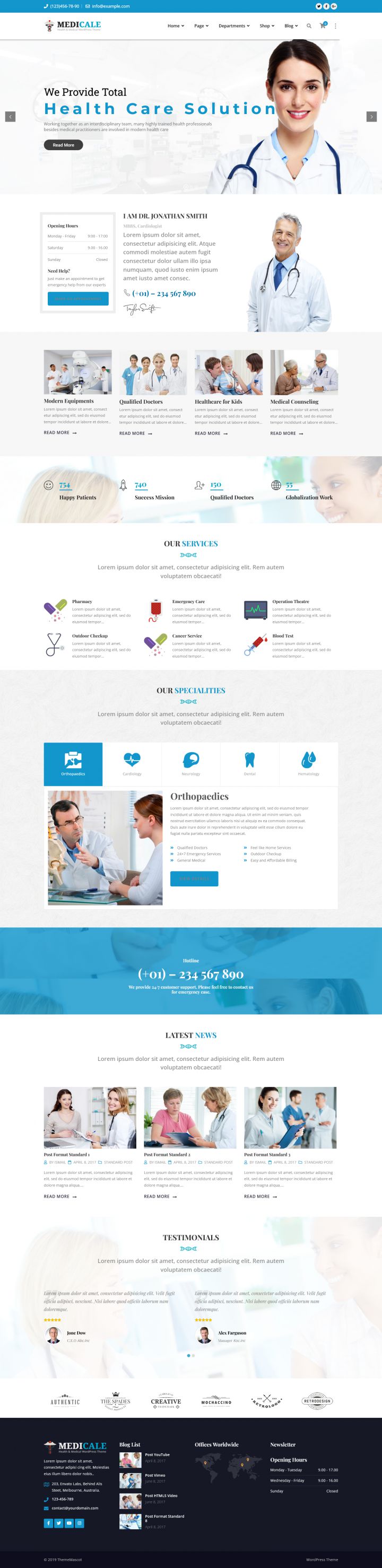 WordPress шаблон ThemeForest Medicale