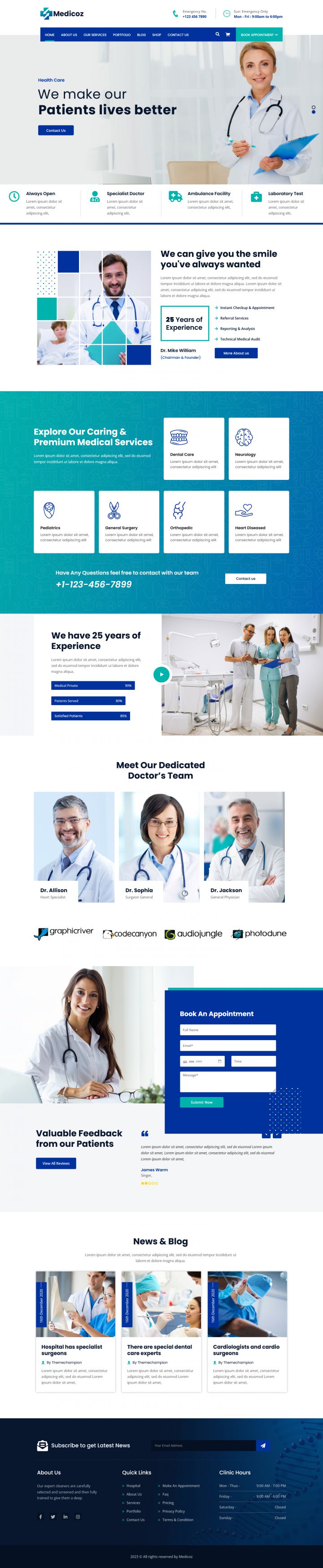 WordPress шаблон ThemeForest Medicoz