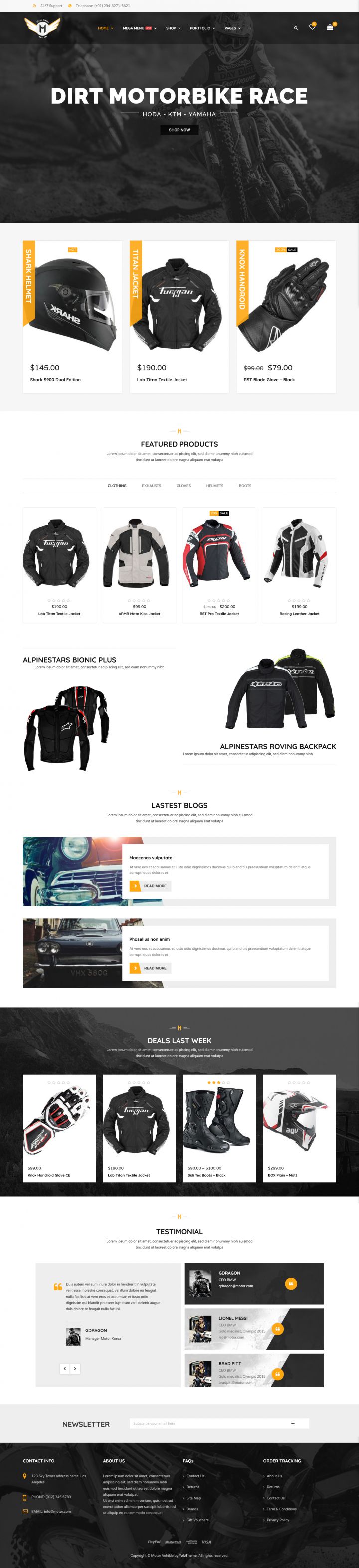 WordPress шаблон ThemeForest Motor Vehikal