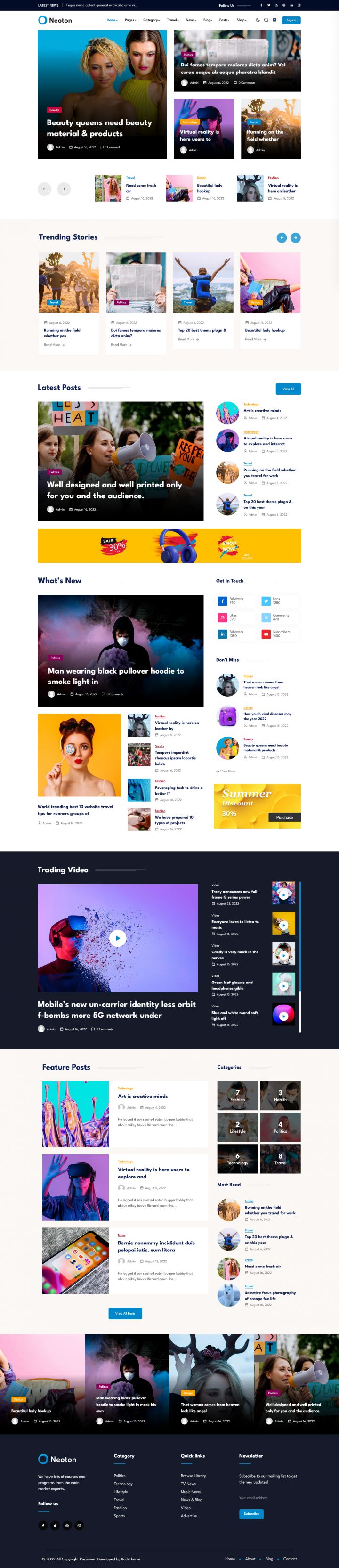 WordPress шаблон ThemeForest Neoton