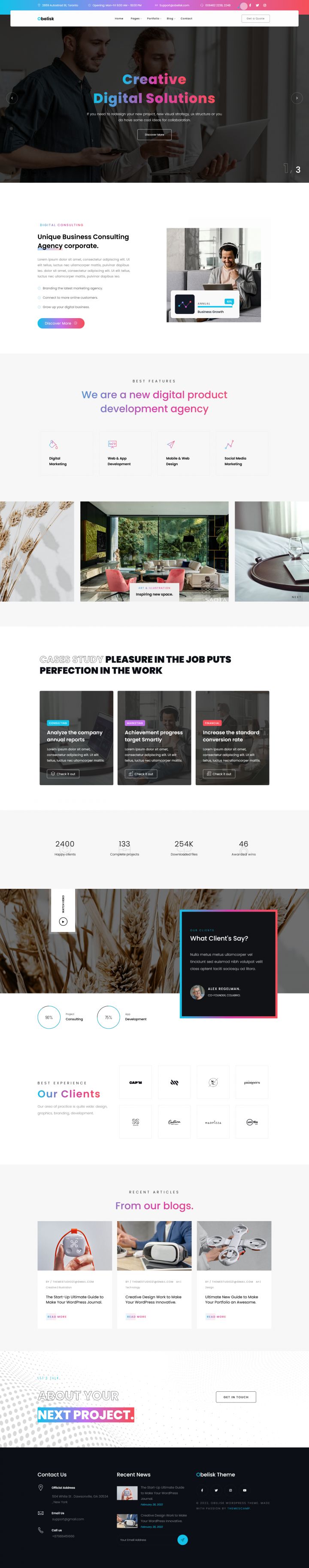 WordPress шаблон ThemeForest Obelisk