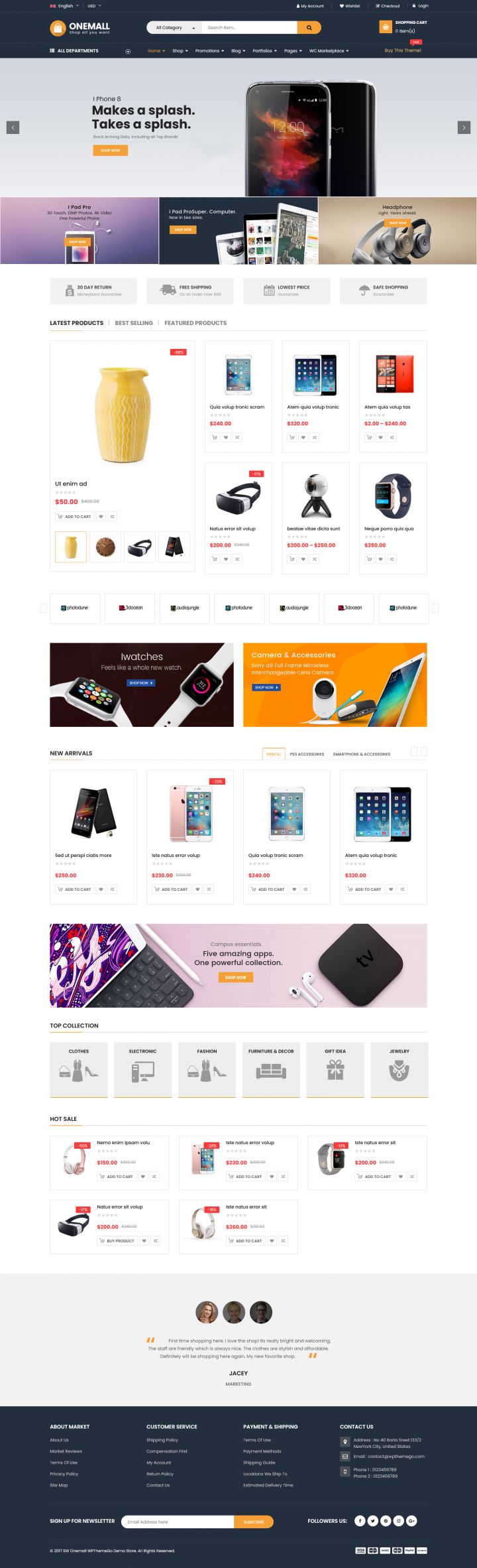 WordPress шаблон ThemeForest OneMall