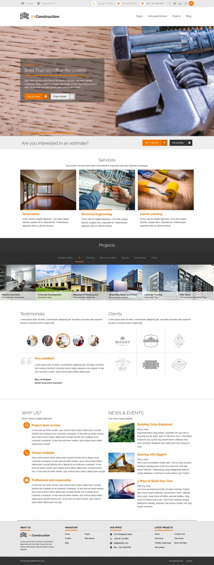 WordPress шаблон ThemeForest ReConstruction