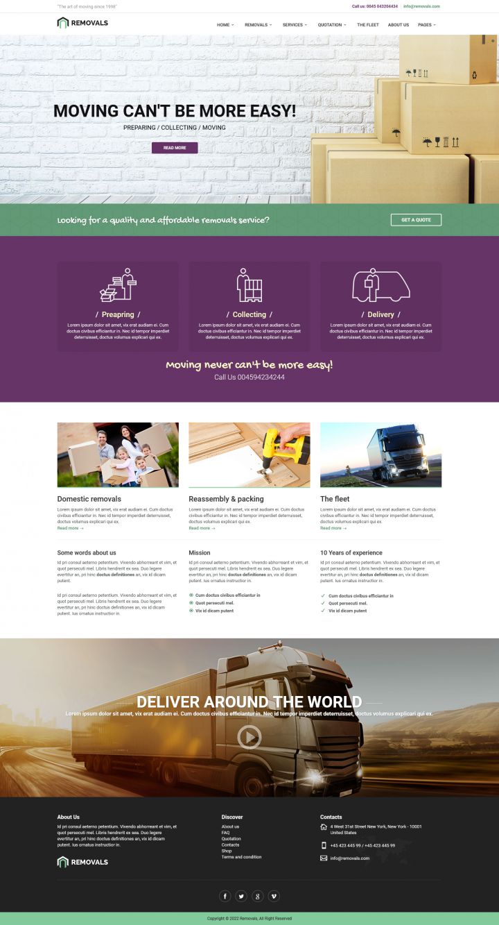 WordPress шаблон ThemeForest REMOVALS