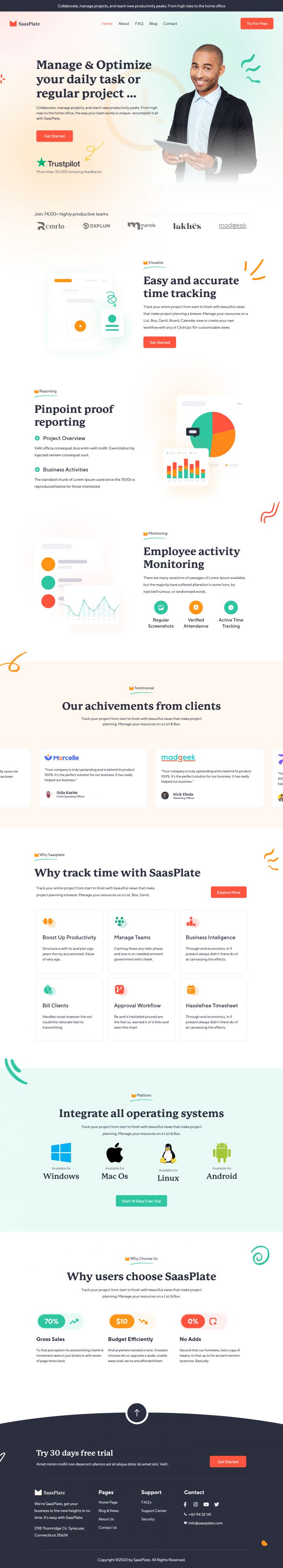 WordPress шаблон ThemeForest SaasPlate