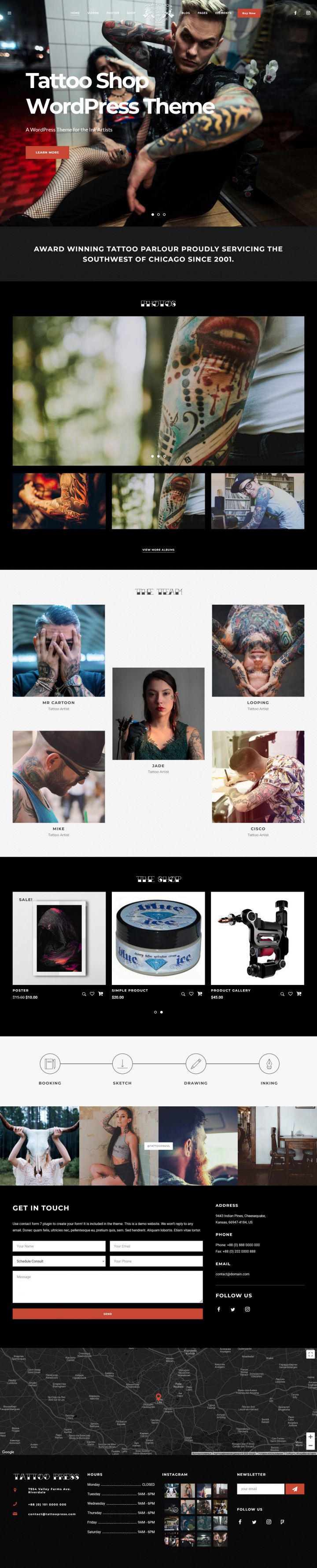 WordPress шаблон ThemeForest TattooPress