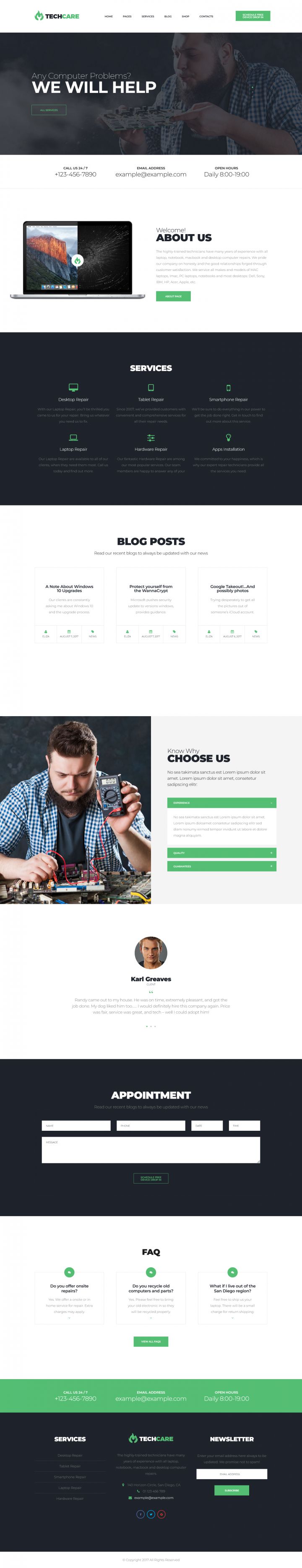 WordPress шаблон ThemeForest TechCare