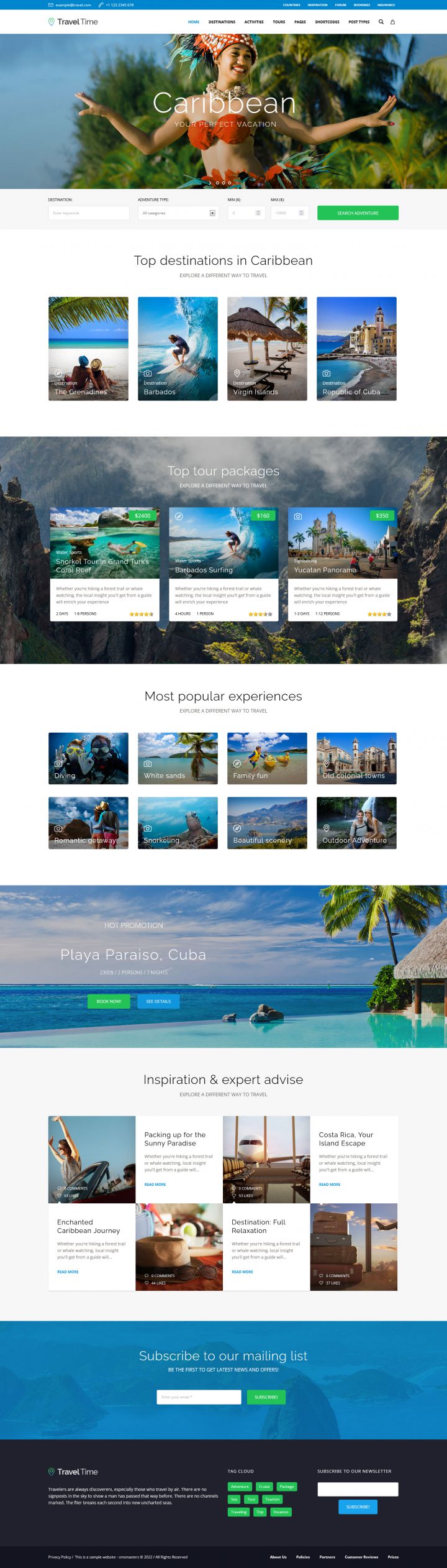 WordPress шаблон ThemeForest Travel Time