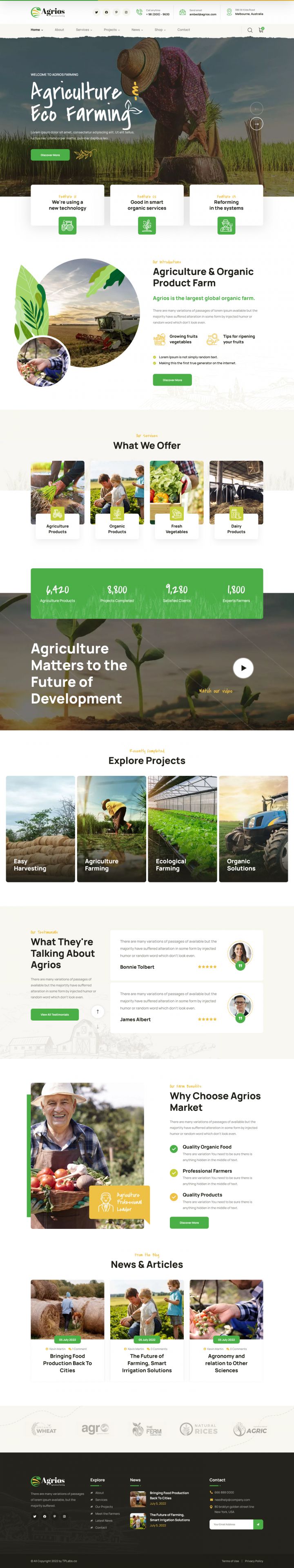 WordPress шаблон ThemeForest Agrios