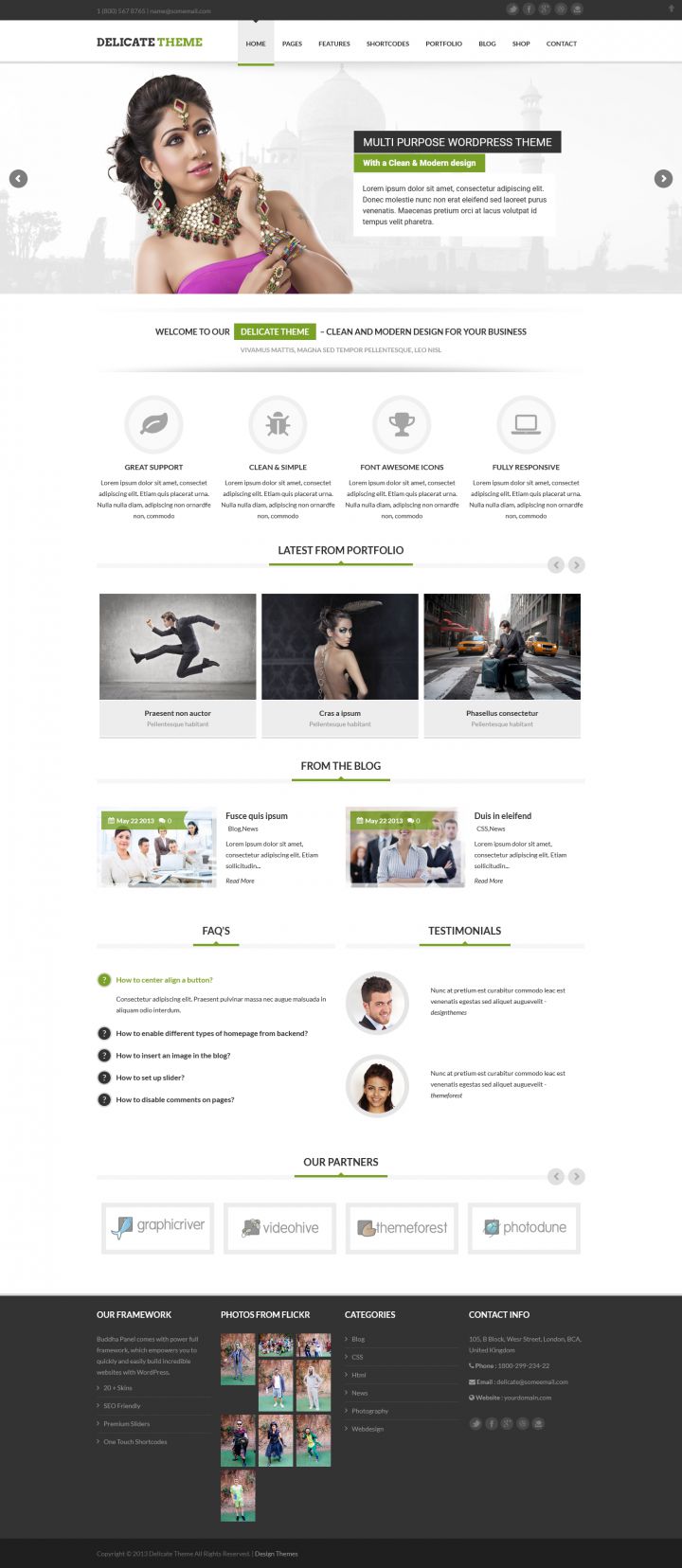 WordPress шаблон ThemeForest Delicate