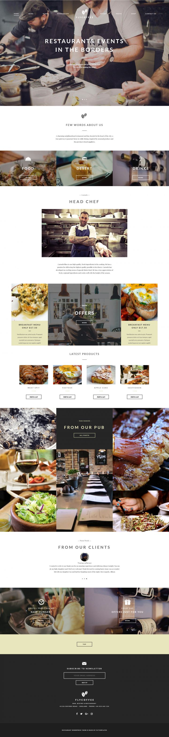 WordPress шаблон ThemeForest FlyCoffee Shop